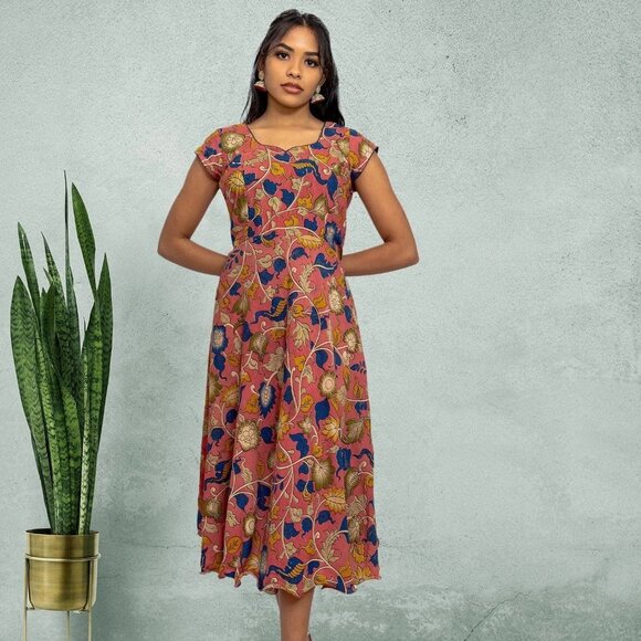 Pink Knee-Length Dress | Tranquil Threads | Muvvas Boutique - Picture 4 of 5